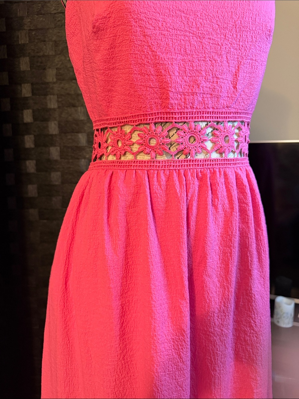 Pink Lace Trim Dress - Picture 5 of 6